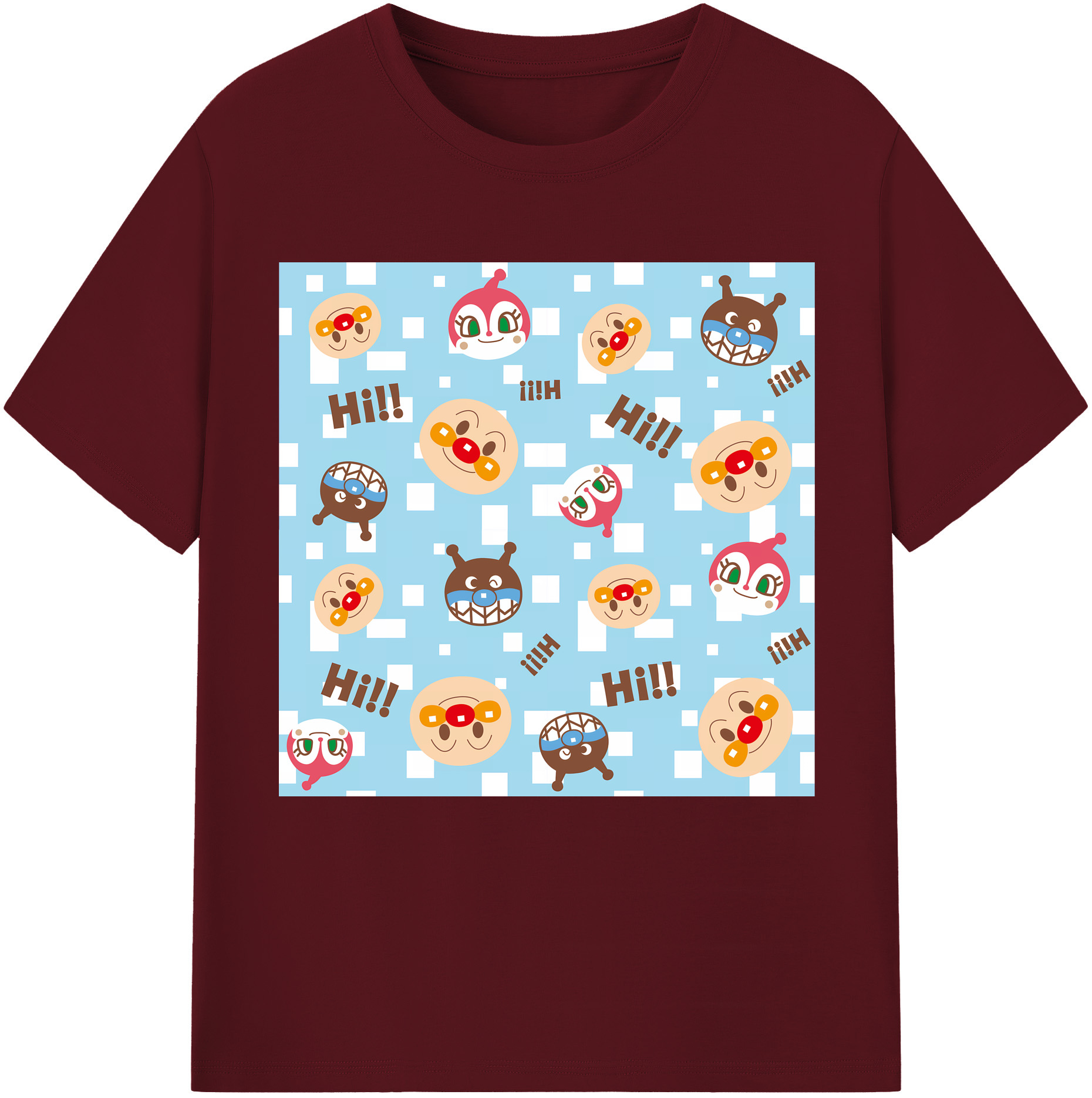 （画像用） アンパンマン Anpanman 綿100％半袖Tシャツ（フロントプリント）